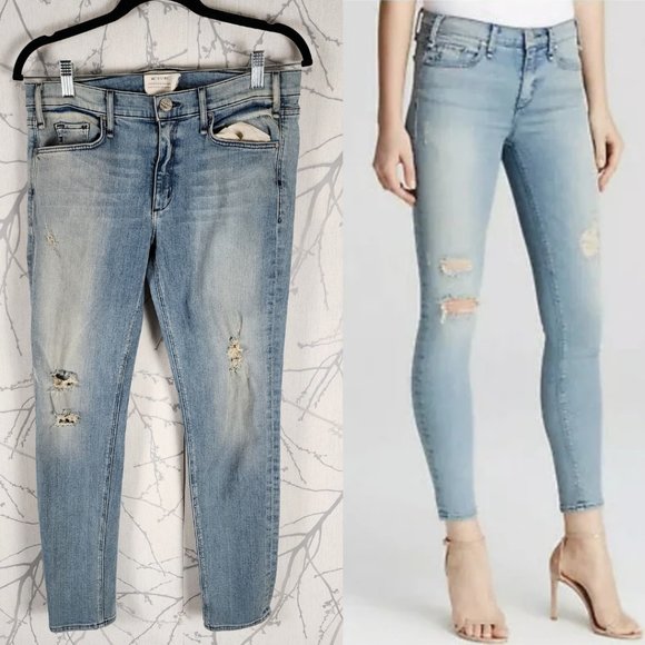 Mcguire Light Wash Distressed Front Mid Rise Skinny Jeans - Picture 1 of 6